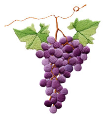 Naklejka premium PNG Grapes in embroidery style fruit plant food.