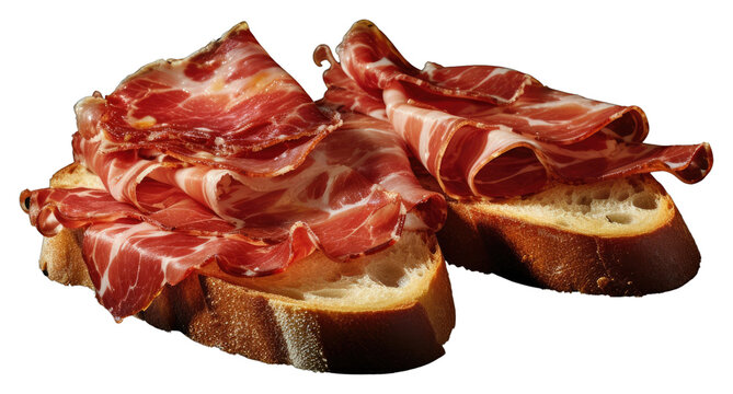 PNG Tostas de jamon bread food meat.