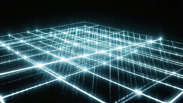 Abstract Vertical Grid Shifting Slowly with Soft Light Fluctuation 4K