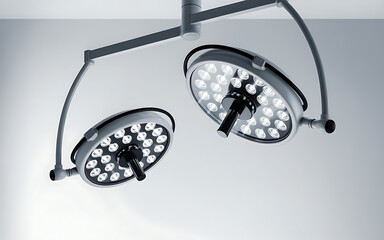 Overhead surgical lights with adjustable arms and led bulbs