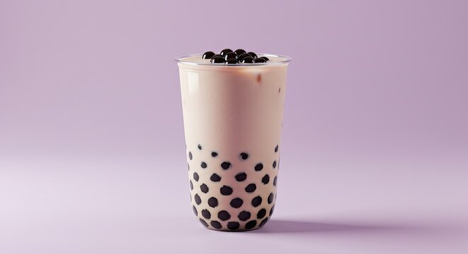 A refreshing beverage with black boba