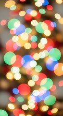 Fototapeta premium Abstract Christmas lights creating a festive bokeh effect.