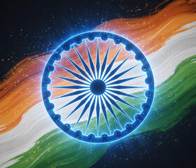 Indian Flag Symbolizing Freedom Republic Independence Day