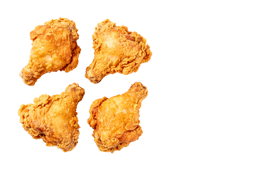 Crispy Fried Chicken Thighs Isolated on White