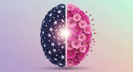 Half starry, half floral orb glows brightly