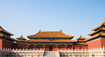Imperial palace complex under a clear blue sky