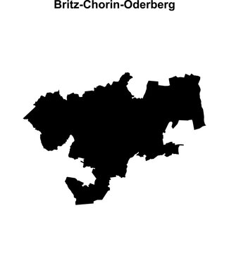 Britz-Chorin-Oderberg (Brandenburg) blank outline map