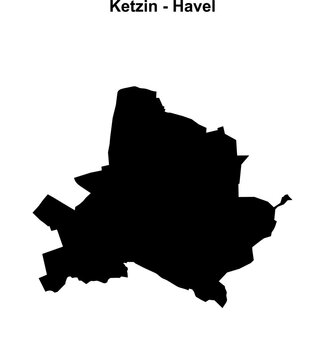 Ketzin - Havel (Brandenburg) blank outline map