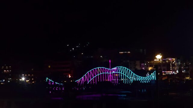 Bridge of Haridwar in Night Lights