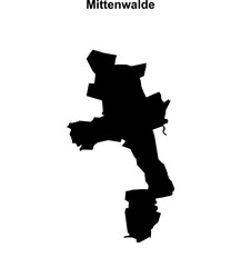 Mittenwalde (Brandenburg) blank outline map