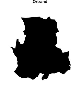 Ortrand (Brandenburg) blank outline map