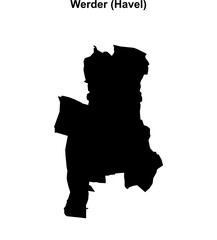 Werder  (Brandenburg) blank outline map