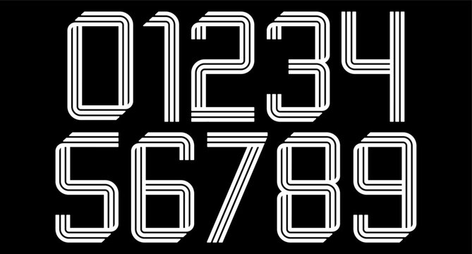 modern sporty trendy inline number set 
