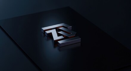 Metallic linked monogram on glossy black