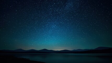 Fototapeta premium Calm Cosmos: Zodiac Constellations Shining in a Deep Blue Night Sky