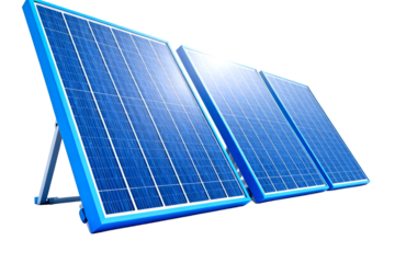 Blue Solar Panels Array for Renewable Energy