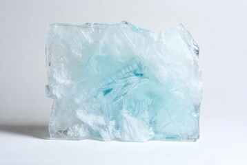 Obraz premium Frosted wall, icy tones element, isolated on white background 