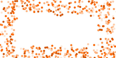 Vibrant Orange and Terracotta Circular Border, Abstract Scattered Confetti Frame Background for Creative Layouts
