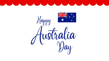 Happy australia day greeting card isolated on transparent background
