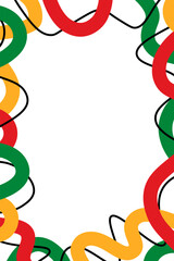 Blank abstract Black History Month vertical frame. Freedom Day border. Juneteenth vertical frame. June 19. Copy space. Place for text. PNG and Vector Illustration