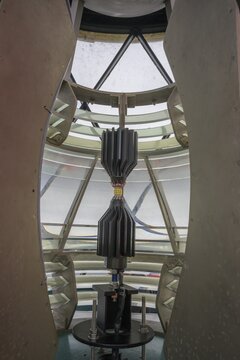 Modern lighthouse with LED technology in Fanad Head Lighthouse, Fanad, County Donegal, Ireland