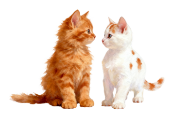 Two Adorable Kittens Looking at Each Other