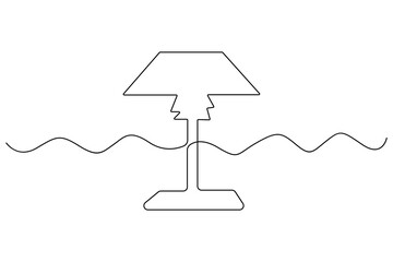 Obraz premium Continuous one line drawing of table lamp modern home lighting concept vector illustration 