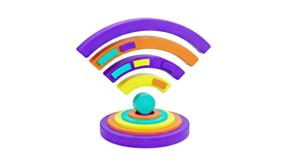 Stylized 3D Wi-Fi Signal Icon