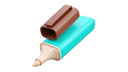 Turquoise Highlighter with Brown Cap