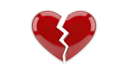 3D Render of a Broken Red Heart
