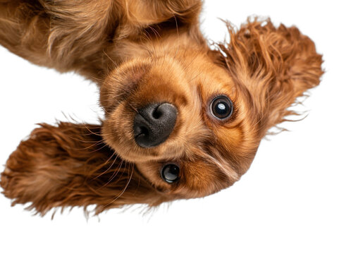 PNG Playful dog upside down view