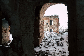 Mariánska Čeľaď, Máriacsalád, Slovakia - January 15th 2026: Abandoned Baroque Monastery Ruins...