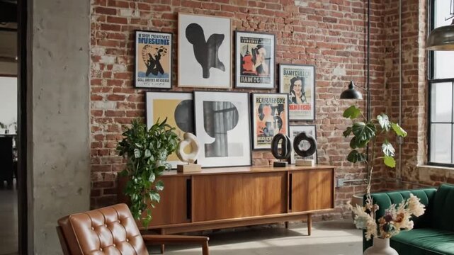 Office lounge with mixed design styles harmonized