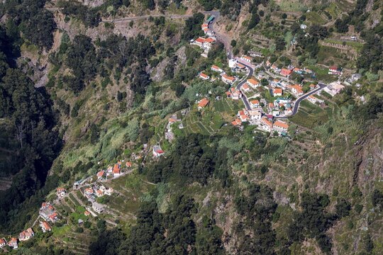 Nun's Valley, Curral das Freiras, view from Miradouro do Paredao, Madeira, Portugal