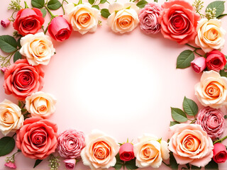 Valentine&rsquo;s Day Floral Frame with Copy Space