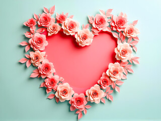 Paper Cut Valentine&rsquo;s Day Heart Background