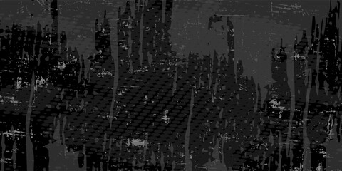 Monochrome dark vibrant line creepy distressed marbled horror wall. Abstract monochrome chalkboard, Black Friday speckled and crisis shapes, goth dust worn background with woven elements .eps 10
