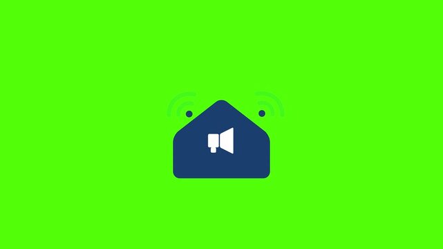 Professional Smart Home Intercom and Speaker Icon Animation on Green Screen for Technology Video Editing to Create Realistic IoT Voice Alerts and Announcement Content for Creators