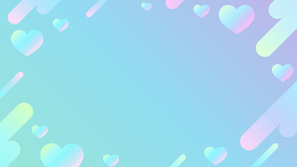 ハート　グラデーション　ポップな背景　16:9