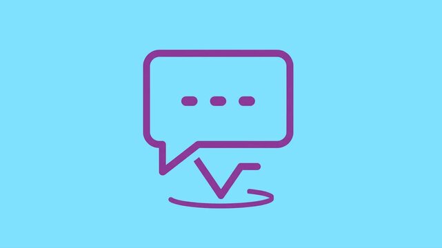 chat bubble a clean minimal animated icon Flat 2D vector outline illustration Clean solid background