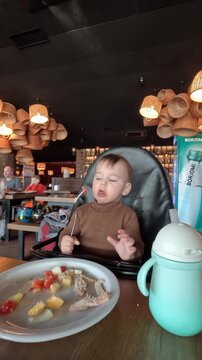Toddler Dining in Restaurant High Chair