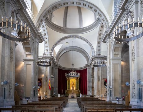 Interior of the Church of the Military Citadel, Parr&ograve;quia Castrense del Parc de la Ciutadella, Parc de la Ciutadella, Barcelona, Catalonia, Spain