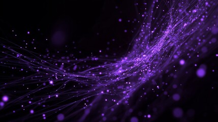 Data flow from AI systems shows bright purple light in various patterns and shapes