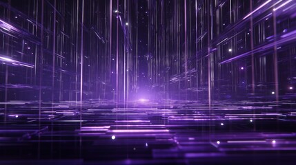 Neural AI processing with purple luminous layers at the center creates a digital atmosphere