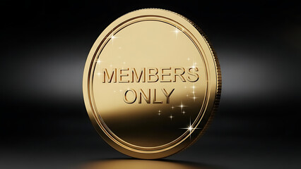 Members Only Golden Coin Exclusive Access Concept