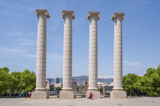 Columns at Montjuic, Barcelona, Catalonia, Spain
