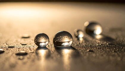Small Water Droplets on Flat Surface in Dark Environment