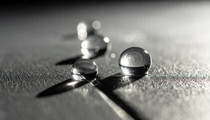 Small Water Droplets on Flat Surface in Dark Environment