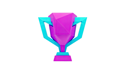 Geometric Trophy with Purple and Blue Colors