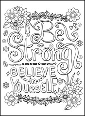 Naklejka premium Be Strong – Believe in Yourself Hand Drawn Inspirational Lettering